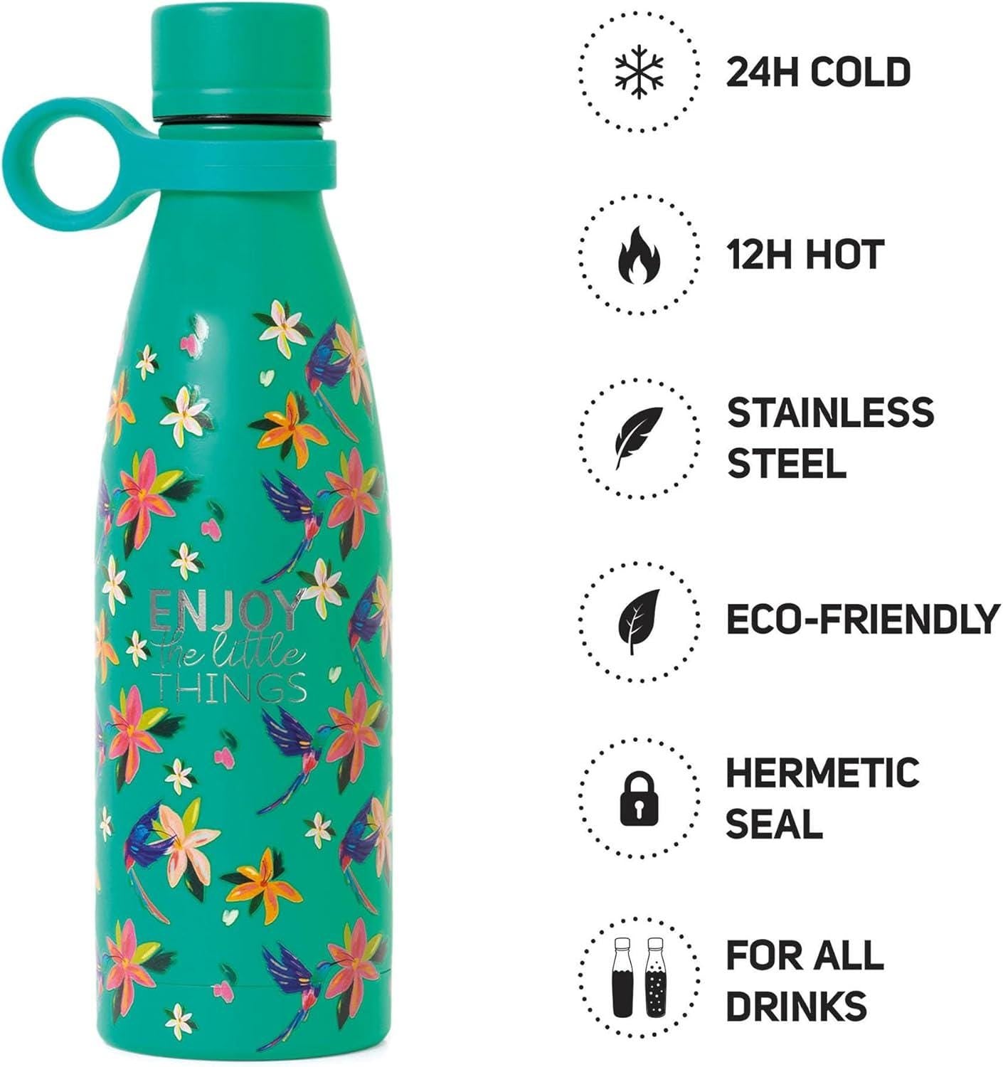 Hot and Cold 500ml Hummingbird waterbottle - Legami