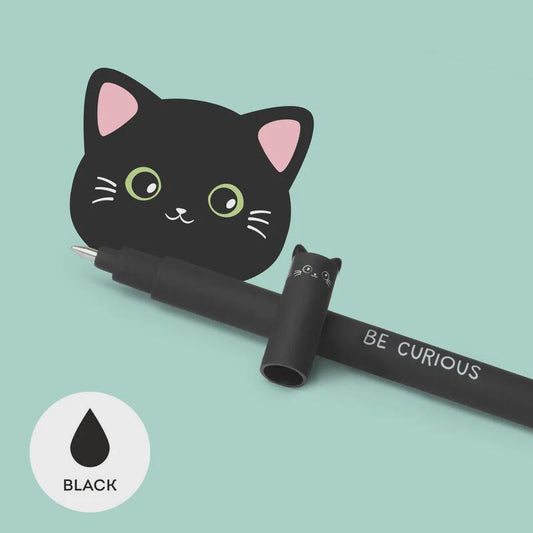 Erasable Gel Pen Kitty Design by Legami - Black Ink