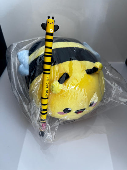 Stuffed Toy - Mini Plush - Soft Bee - with FREE Bee erasable Gel Pen By Legami