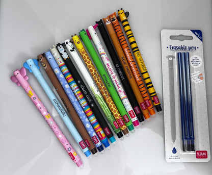 Legami Erasable gel gift pack of 14 Pens with FREE pack of 3 blue refill.