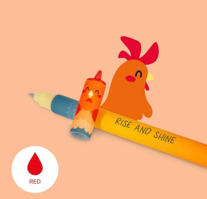 Legami Cockerel Erasabel  gel pen from on the Farm edition
