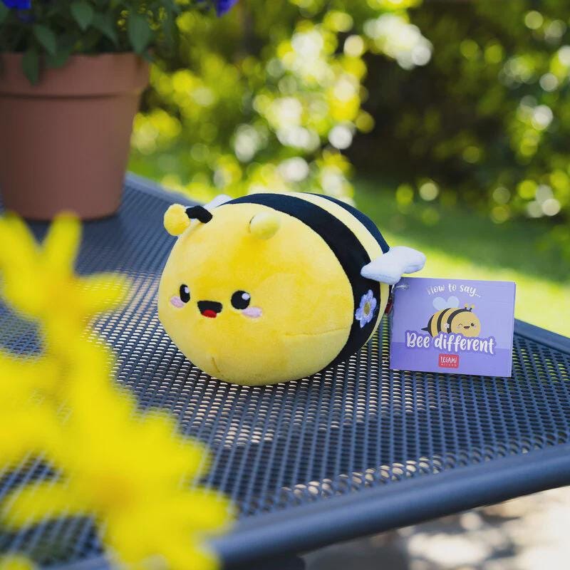 Stuffed Toy - Mini Plush - Soft Bee - with FREE Bee erasable Gel Pen By Legami