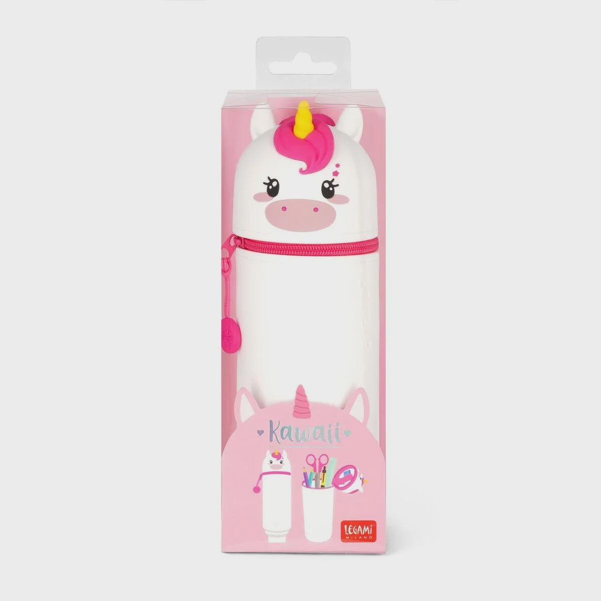 2 in 1 Soft Silicone Pencil Case - Kawaii ( Unicorn Style ) - Legami